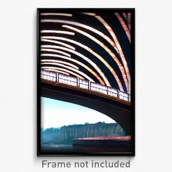 Pixel Art Poster - Round Viaduct (8 Bit Psychedelic Trippy Video Game Print)