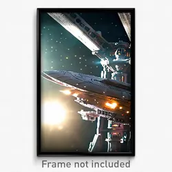 Pixel Art Poster - Grandiose Spaceship (8 Bit Psychedelic Video Game Print)