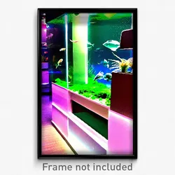 Pixel Art Poster - Stimulating Aquarium (8 Bit Psychedelic Video Game Print)