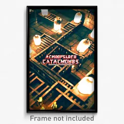 Pixel Art Poster - Accomplished Catacombs (8 Bit Psychedelic Video Game Print)