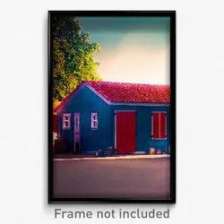 Pixel Art Poster - Made Up Outbuilding (8 Bit Psychedelic Video Game Print)