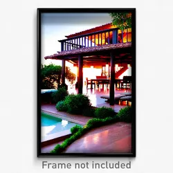 Pixel Art Poster - Blissful Terrace (8 Bit Psychedelic Trippy Video Game Print)
