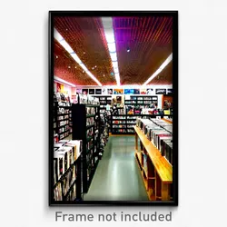 Pixel Art Poster - Imaginative Record Store (8 Bit Psychedelic Video Game Print)