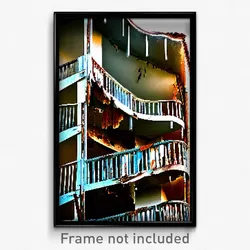 Pixel Art Poster - Tattered Balcony (8 Bit Psychedelic Trippy Video Game Print)