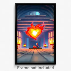 Pixel Art Poster - Gargantuan Hearth (8 Bit Psychedelic Trippy Video Game Print)