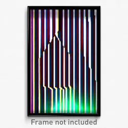 Pixel Art Poster - Striped Strait (8 Bit Psychedelic Trippy Video Game Print)