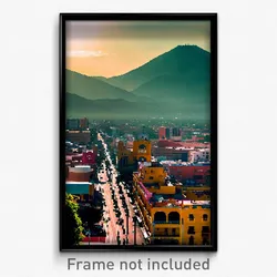 Pixel Art Poster - International Mexican City (8 Bit Video Game Print)