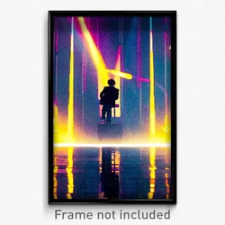 Pixel Art Poster - Fabulous Sound (8 Bit Psychedelic Trippy Video Game Print)