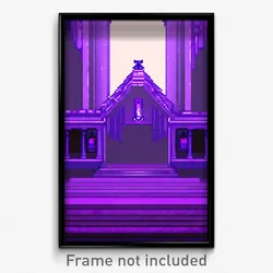 Pixel Art Poster - Purple Sepulchre (8 Bit Psychedelic Trippy Video Game Print)