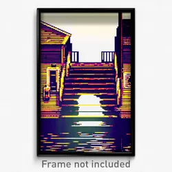Pixel Art Poster - Wicked Dock (8 Bit Psychedelic Trippy Weird Video Game Print)