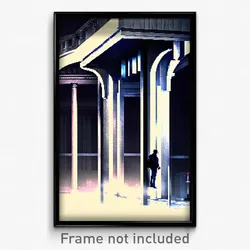 Pixel Art Poster - Dramatic Bank (8 Bit Psychedelic Trippy Video Game Print)