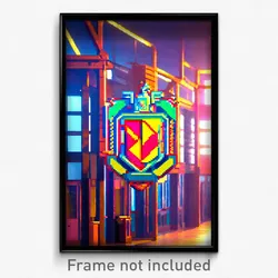 Pixel Art Poster - Little High School (8 Bit Psychedelic Video Game Print)