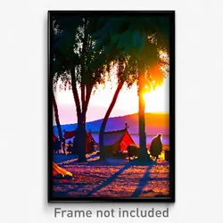 Pixel Art Poster - Warm Encampment (8 Bit Psychedelic Trippy Video Game Print)