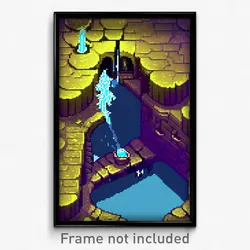 Pixel Art Poster - Puzzling Sewer (8 Bit Psychedelic Trippy Video Game Print)