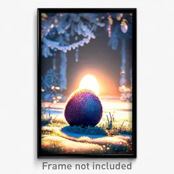 Pixel Art Poster - Frosty Easter (8 Bit Psychedelic Trippy Video Game Print)