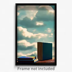 Pixel Art Poster - Cloudy Book (8 Bit Psychedelic Trippy Weird Video Game Print)