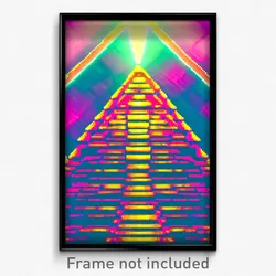 Pixel Art Poster - Glitchy Pyramid (8 Bit Psychedelic Trippy Video Game Print)