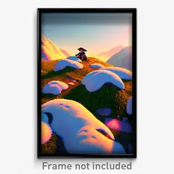 Pixel Art Poster - Mushy Fells (8 Bit Psychedelic Trippy Weird Video Game Print)