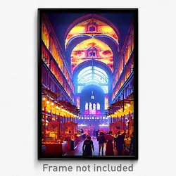 Pixel Art Poster - Amazing Marketplace (8 Bit Psychedelic Video Game Print)