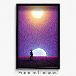 Pixel Art Poster - Famous State (8 Bit Psychedelic Trippy Video Game Print)