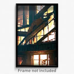 Pixel Art Poster - Damaged Canton (8 Bit Psychedelic Trippy Video Game Print)