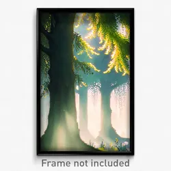 Pixel Art Poster - Mysterious Spring (8 Bit Psychedelic Trippy Video Game Print)