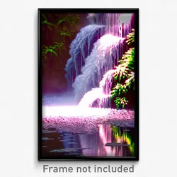 Pixel Art Poster - Pure Cascade (8 Bit Psychedelic Trippy Video Game Print)