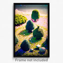 Pixel Art Poster - Bubbly Copse (8 Bit Psychedelic Trippy Video Game Print)