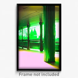 Pixel Art Poster - Green London (8 Bit Psychedelic Trippy Video Game Print)