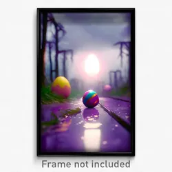 Pixel Art Poster - Gloomy Easter (8 Bit Psychedelic Trippy Video Game Print)