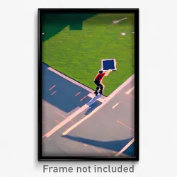 Pixel Art Poster - Square Pass (8 Bit Psychedelic Trippy Weird Video Game Print)