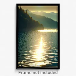 Pixel Art Poster - Tremendous Lake (8 Bit Psychedelic Trippy Video Game Print)