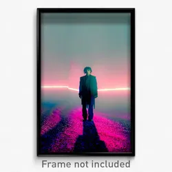 Pixel Art Poster - Velvety Darkness (8 Bit Psychedelic Trippy Video Game Print)