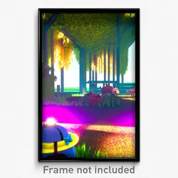 Pixel Art Poster - Mushy Farm (8 Bit Psychedelic Trippy Weird Video Game Print)