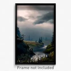 Pixel Art Poster - Gloomy Wilderness (8 Bit Psychedelic Trippy Video Game Print)