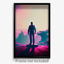 Pixel Art Poster - Superb Outland (8 Bit Psychedelic Trippy Video Game Print)