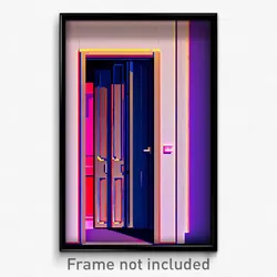 Pixel Art Poster - Simplistic Door (8 Bit Psychedelic Trippy Video Game Print)