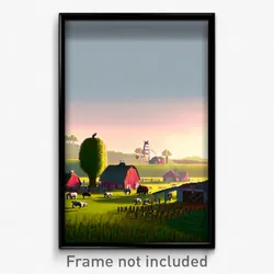 Pixel Art Poster - Monstrous Farm (8 Bit Psychedelic Trippy Video Game Print)