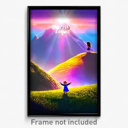 Pixel Art Poster - Silly Summit (8 Bit Psychedelic Trippy Video Game Print)