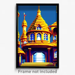 Pixel Art Poster - Flawless Cartoon Architecture (8 Bit Video Game Print)