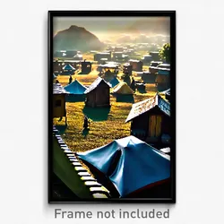 Pixel Art Poster - Noted Encampment (8 Bit Psychedelic Trippy Video Game Print)