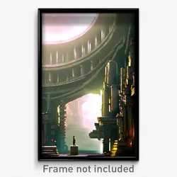 Pixel Art Poster - Dramatic Chamber (8 Bit Psychedelic Trippy Video Game Print)