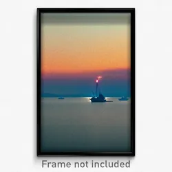 Pixel Art Poster - Flickering Anchorage (8 Bit Psychedelic Video Game Print)