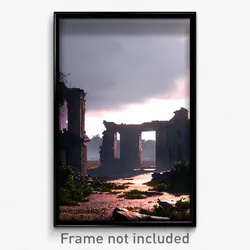 Pixel Art Poster - Dreary Ruin (8 Bit Psychedelic Trippy Weird Video Game Print)