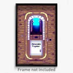 Pixel Art Poster - Memorable Trapdoor (8 Bit Psychedelic Video Game Print)
