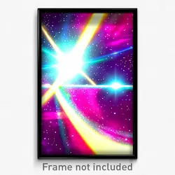 Pixel Art Poster - Bright Outer Space (8 Bit Psychedelic Video Game Print)