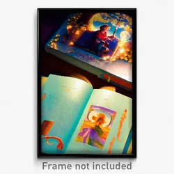 Pixel Art Poster - Imaginative Book (8 Bit Psychedelic Trippy Video Game Print)