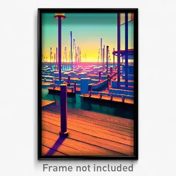 Pixel Art Poster - Showy Marina (8 Bit Psychedelic Trippy Video Game Print)