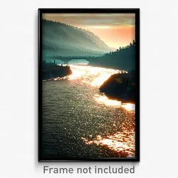 Pixel Art Poster - Pretty River (8 Bit Psychedelic Trippy Video Game Print)