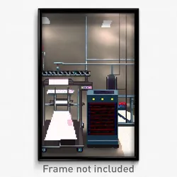 Pixel Art Poster - Flickering Drying Machine (8 Bit Video Game Print)